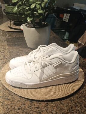 adidas White Leather Low-Top Trainers